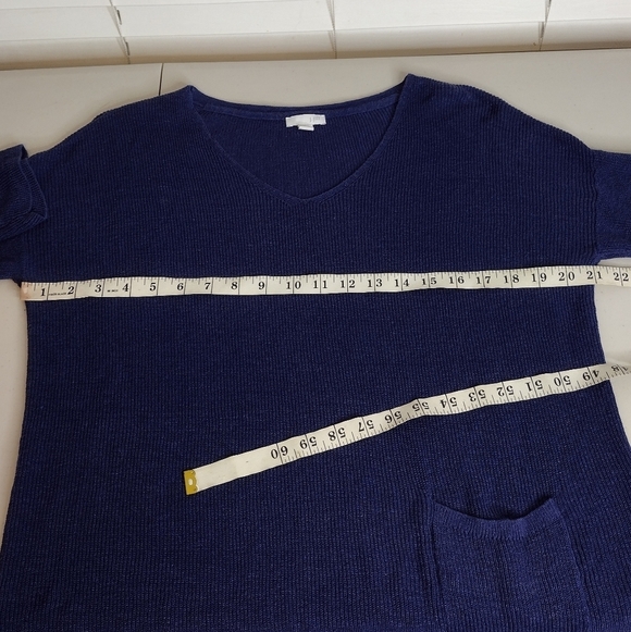 J. Jill Linen Blend Knit Lagenlook Women's V-Neck Sweater - Picture 10 of 13